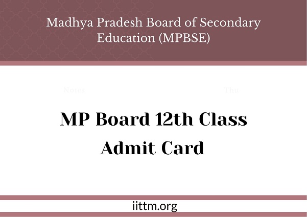 MP Board 12th Class Admit Card