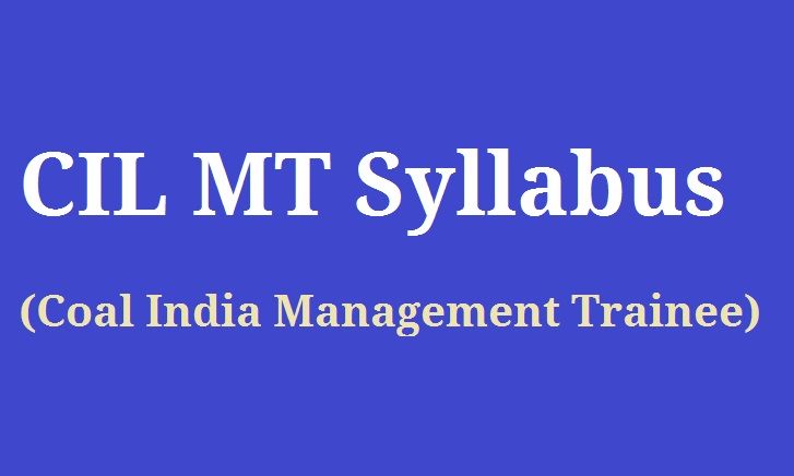 Coal India Management Trainee Syllabus