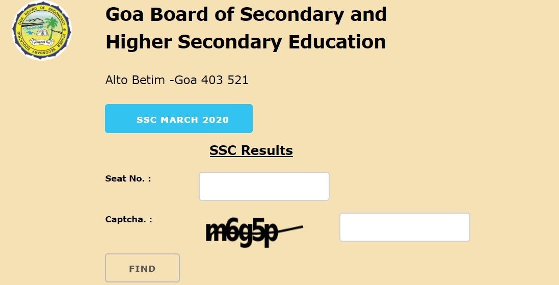 Goa Board SSC Results 2020