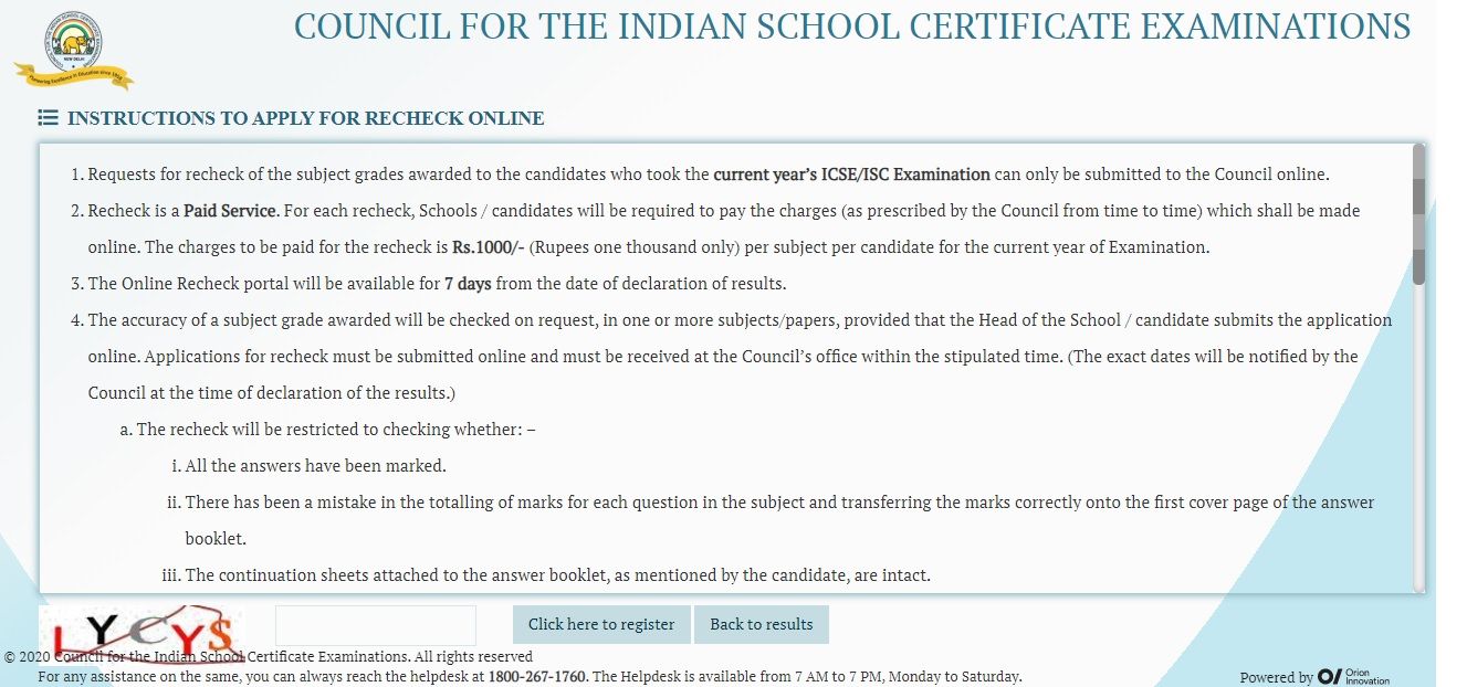 ICSE ISC Apply Online For Recheck 2020