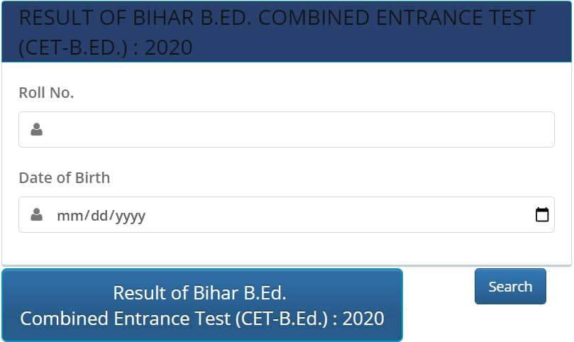 Bihar Bed cet Result 2020 login link