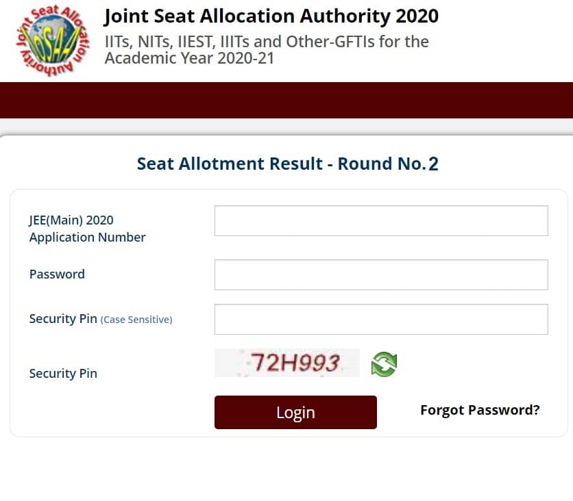 Josaa Round 2 Seat Allotment Result