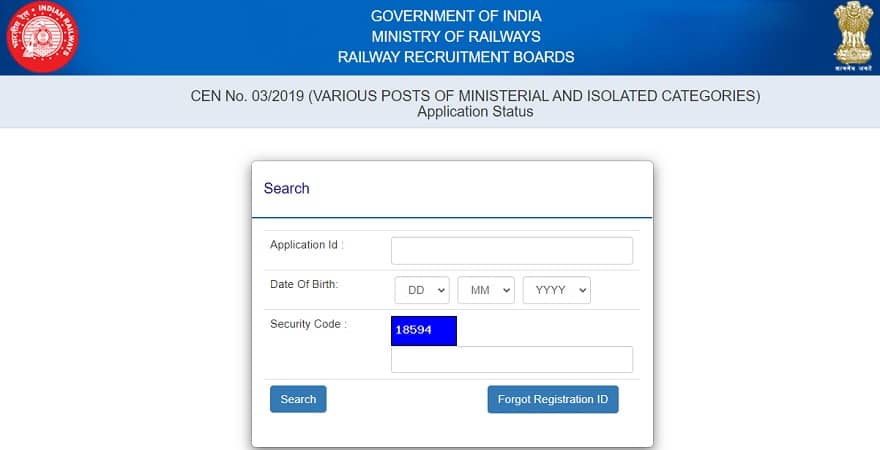 RRB Ministerial and Isolated Category Status rrconline.in