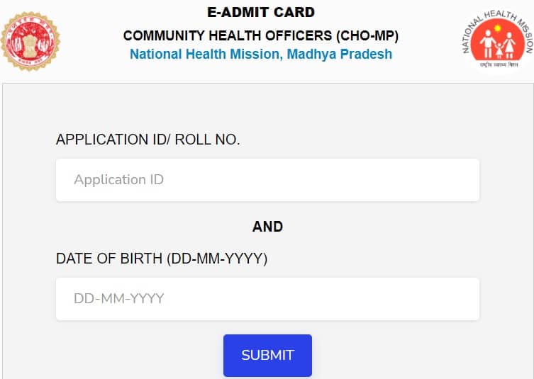 NHM MP CHO Admit Card