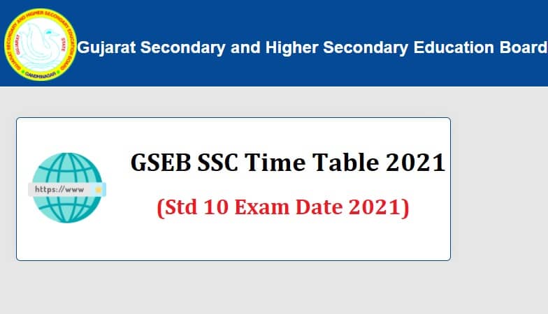 GSEB SSC Time Table 2021